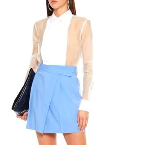 HELMUT LANG Wrap-effect wool-blend crepe mini skirt *Like New*